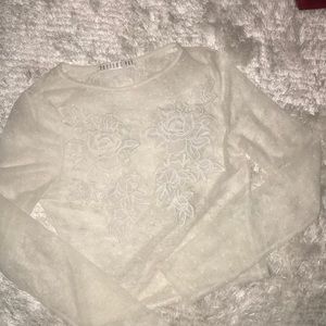 Sheer White Polka Dot Floral Top💓